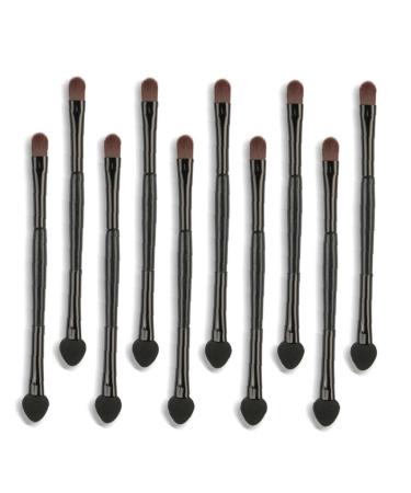 Tosssper 10 piece makeup brush eyes shadow applianter beauty tools for double -headed brush black pole eyelashes cosmetic tools