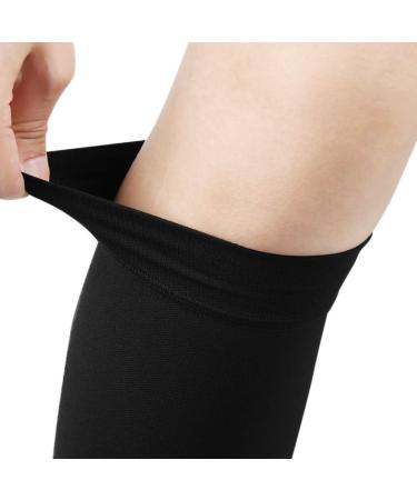 Ruilogod 1 Pair Size M Black Warm Elastic Calf Compression Sleeves Lower Leg Shaper Bands Wrap Stockings - Buy Online on SooperMarket.com