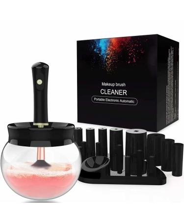 Makeup Brush Cleaner Dryer Electric Makeup Brush Dryer 8 Sizes of Rubber Collars Clean and Dry in a few Seconds. Automatic Makeup Brush Cleaner Suitable for All Makeup Brushes. Black
