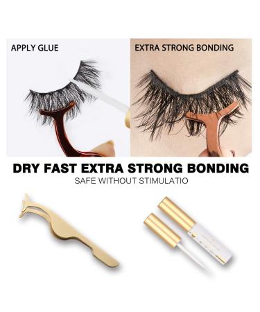 Cuckoo Lashes Kit-04: 5 Pairs 3D Faux Mink Eyelashes with Glue - Reusable, Natural Look False Eyelashes for Women - Buy Online on SooperMarket.com