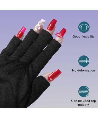 UV Shield Gloves for Nail Art | Anti-UV Fingerless Gel Manicure Gloves - Protect Hands from LED Lamps - Buy Online on SooperMarket.com
