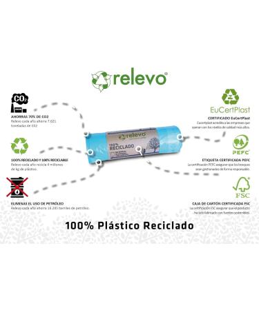 Relevo 60 Eco-Friendly 20L Garbage Bags | 100% Recycled International Shipping Available - Buy Online on SooperMarket.com