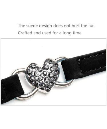 AIXI Cat Collar with Safety Belt and Bell - Heart Bling Design - 8-11 Inches - Black - Buy Online on SooperMarket.com