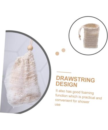 BELLIFFY 6pcs Soap Bag Bar Soap Exfoliating Soap Saver Soap Accessory Bubble Net Soap Net Cotton Linen Beige - Buy Online on SooperMarket.com