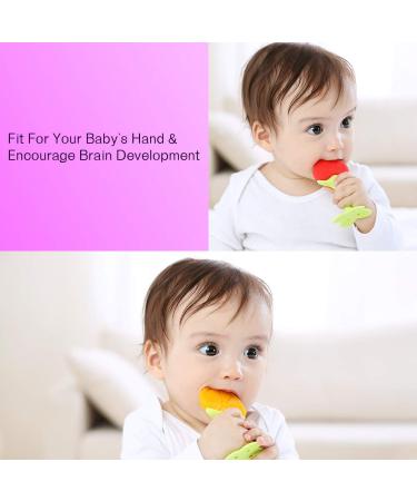 Teething Mittens and Baby Teething Toys Bundle - 5 Pack Set for Babies - BPA-Free, Organic, Freezer Safe - Pink + Purple - Buy Online on SooperMarket.com