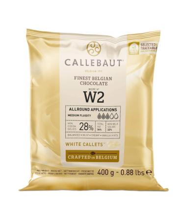 CALLEBAUT Receipe No. W2 - Couverture Callets White Chocolate 28% Cocoa 400g - 1 pack