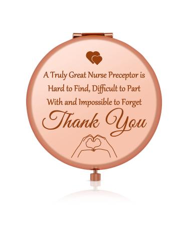Jielahua Appreciation Gifts for Nurse Preceptor Christmas Birthday Gifts for Nurse Preceptor Rose Gold Compact Mirror Retirement Gift for Nursing Instructor Thanksgiving Gifts for Nurse Preceptor