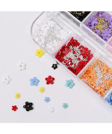 Maicodes Nail Charms for Acrylic Nails 3D Acrylic Flower for Nails  With Gold and Silver Beads for Nail Art Accessories DIY Ladies Jewelry Decorations Nail Art Supplies (Flower - B) Flower - A - Buy Online on SooperMarket.com