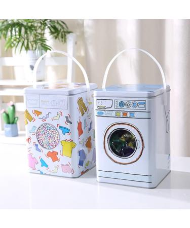 ISAKEN Washing Powder Storage Metal Laundry Powder Storage Box Washing Powder Bucket Detergent Box Laundry Detergent Dispenser Laundry Powder Storage Box Container White - Buy Online on SooperMarket.com