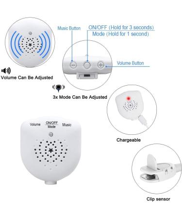 USB Rechargeable Bedwetting Alarm with Music Option and Volume Control - Pure White Sensor for Boys and Girls - Buy Online on SooperMarket.com