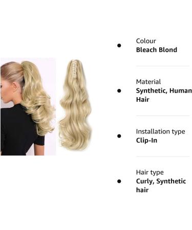 Silk-co 18inch Bleach Blond Long Curly Ponytail Extensions Claw on Synthetic Clip in Hairpiece Pony Tail Extension 18inch (Pack of 1) Bleach Blond - Buy Online on SooperMarket.com