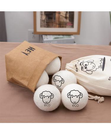 6-Pack Wool Dryer Balls - Reusable Laundry Balls for Natural Fabric Softening and Wrinkle Release - Organic Eco-Friendly Dryer Balls for Pet Hair Removal - Drying Ball Alternative to Dryer Sheets - Buy Online on SooperMarket.com