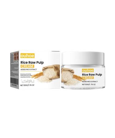 Rice Cream for Face Rice Raw Pulp Face Cream for Moisturizing Skin Shrink Pores Anti Aging Smoth Fine Line Restore Skin Elasticity