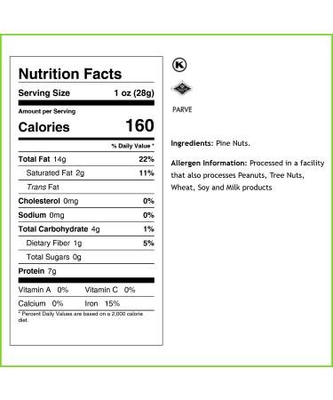 Pine Nuts (Pignolias) - 0.5 lb Bag | Fresh Raw Nuts for Baking, Snacking, Salads & Pesto | Keto-Friendly, Vegan, Sugar-Free & Kosher | High-Protein Pignoli - 0.5 Pounds - Buy Online on SooperMarket.com