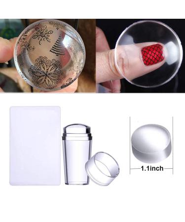 French Nail Stamper Set - Clear Silicone Stamping Jelly with Scraper for DIY Nail Art - Transparent, No Misplacement - Nail Manicure Kit - Buy Online on SooperMarket.com