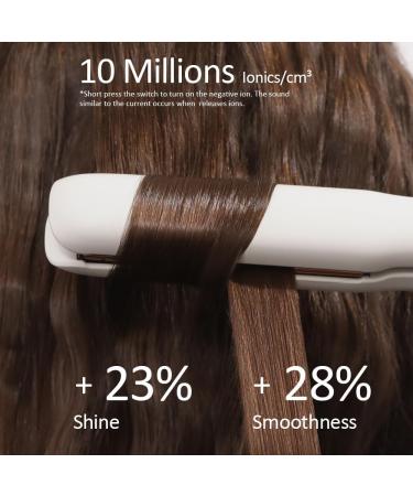 Faszin Ionic Titanium Hair Straightener | Fast Heat Up Flat Iron with LCD Display | 2 in 1 Styling Tool for Smooth & Shiny Hair (White) - Buy Online on SooperMarket.com