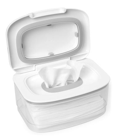 Skip Hop Wipes Dispenser, Nursery Style, Clear/White Wipes Holder