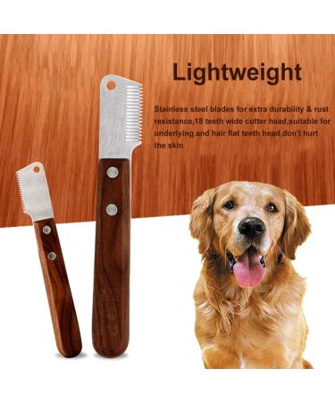 Yuip Dog Stripping Knife - Professional Ergonomic Tools for Dog Grooming | Wooden Handle & Trimmetters for Perfect Coat Care - Buy Online on SooperMarket.com