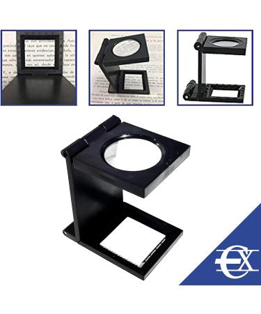 EUROXANTY 10X Magnifying Glass 28mm | Mini PVC Folding Magnifier with Tool Scale | Optical Glass Portable Magnifying Lens - Buy Online on SooperMarket.com