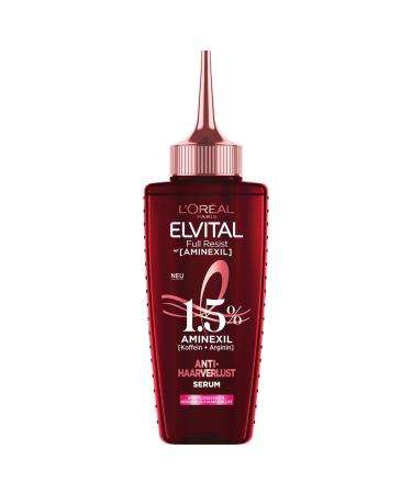L'Or al Paris Elvital Serum against hair loss due to hair breakage for weak brittle hair with 1.5% aminexil caffeine and arginine full resist anti-hair loss hair fluid 1 x 102 ml 102 ml (1 Pack)