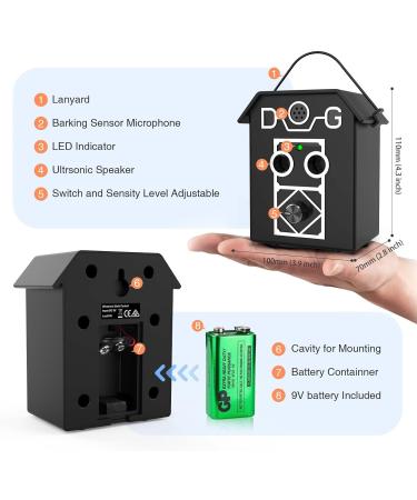Anti Barking Device 55Ft Auto Dog Barking Deterrent Devices 3 Sensitivities Stop Dog Barking Device Ultrasonic Anti Dog Barking Pet Gentle Anti Barking Device for Small Large Dogs Indoor Outdoor Black#0413rtw - Buy Online on SooperMarket.com