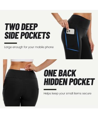 Fleece Lined Leggings with Pockets for Women - High Waisted Winter Yoga Pants - Black X-Large - Buy Online on SooperMarket.com