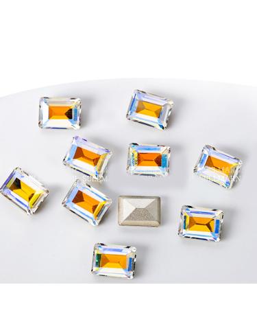 Crystal Nail Rhinestones Clear Nails Stones 10Pcs Pointed Back Rhinestones Diamond for Nail Art Supplies Nail Rhinestones and Kit Nail Rhinestones for Acrylic Nails Nail Rhinestones ND948