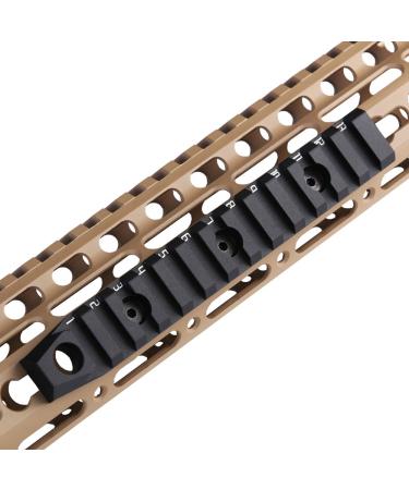 TuFok 13-Slot Alumimun Picatinny Rail for Keymode - Thin 0.37in Height Rail Section Adapter Mount with Socket for 3/8" QD Sling Mount Attachment Black