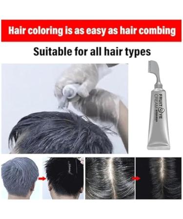 Black Fruit Hair Dye Cream for Grey Hair Coverage | Natural Dark Brown Hair Color for Men & Women - Shop Now - Buy Online on SooperMarket.com
