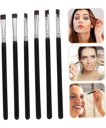 Baluue 6pcs Flat Eyebrow Brush Eyeliner Brush Eye Makeup Brush Eyebrow Makeup Brush Black Artificial Fiber - Buy Online on SooperMarket.com