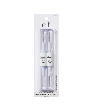 e.l.f. Clear Lash & Brow Mascara 2-Pack Conditioning Clear Brow & Lash Gel For Grooming Defining & Separating Long-Lasting Vegan & Cruelty-Free
