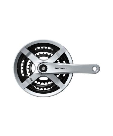 Shimano Tourney TY501 6/7/8-Speed 170mm 24/34/42t Square Crankset with Chainguard, Silver/Black