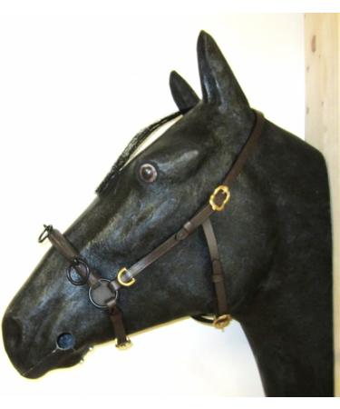 Buy PS Horse French Cavesson Cavecon with D-Rings - Soft Full Brown with Gold Fittings | International Shipping Available - Buy Online on SooperMarket.com
