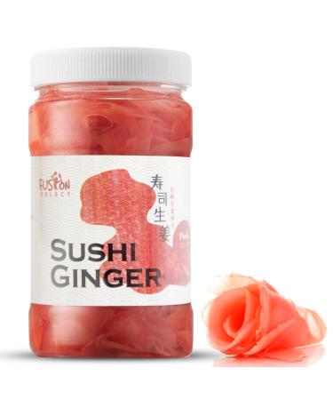 Fusion Select Sushi Ginger - Natural Sliced Gari, Pickled Ginger for Sushi - No MSG, Non-GMO - Spicy, Sour, Sweet & Salty Taste Notes - Side Dish For Sashimi, Sushi Ingredients - 12oz (Pink, 1Pk) Pink 1Pk