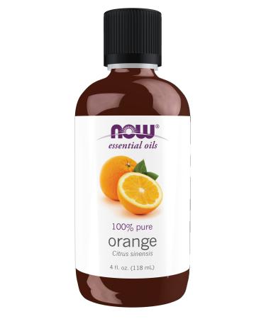 NOW Essential Oils, Orange Oil, Uplifting Aromatherapy Scent, Cold Pressed, 100% Pure, Vegan, Child Resistant Cap, 4-Ounce 4 Fl Oz (Pack of 1)