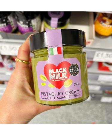 Black Milk Pistachio Cream Spread 230g - Made In Italy - Bake or Spread - Gluten Free - Single Jar 1 - Buy Online on SooperMarket.com
