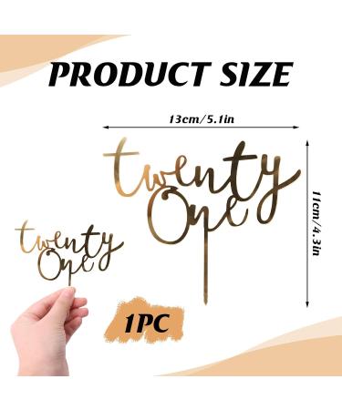 Acrylic Twenty One Cake Topper Gold Happy 21st Birthday Cake Toppers Decorations for Him Her 21st Anniversary Party Decorations Supplies - Buy Online on SooperMarket.com