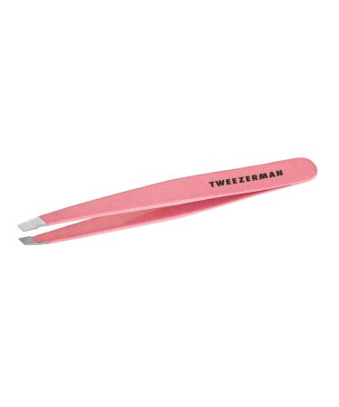 Tweezerman Exclusive Tea Rose Slant Tweezer - Hair Removal Tweezers, Stainless Steel Dusty Rose Tea