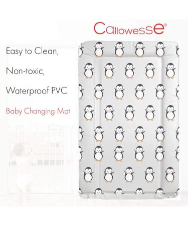 Callowesse Baby Changing Mat 79x47cm - Waterproof, Portable & Foldable - Grey Penguin Design - Buy Online on SooperMarket.com