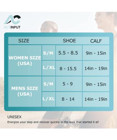 ACTINPUT Compression Socks 8 Pairs 15-20mmHg for Women & Men - Nurse Medical Running Support - Black Large/X-Large - Buy Online on SooperMarket.com