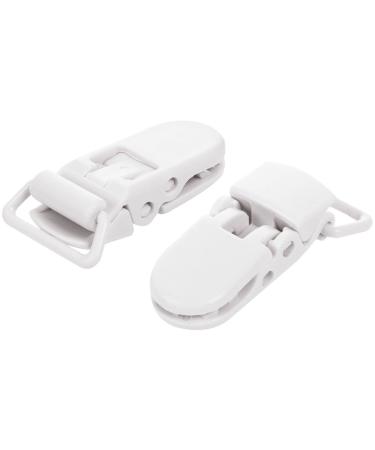 Evarbuild 10Pcs Baby Kids T-Shape Plastic Pacifier Clips Soother Dummy Style Holder White