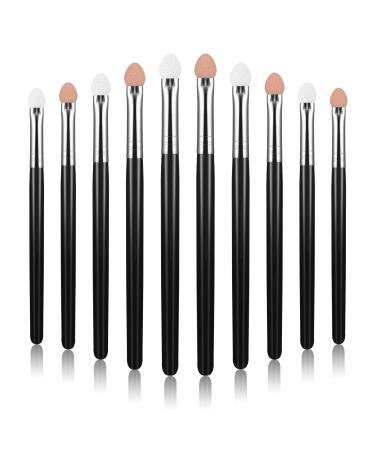 Wllhyf 10-part make-up brush set eyeshadow applicator sponge eyeshadow brush set reusable washable professional eyeshadow applicator brush set (10 pieces black) 10PCs black