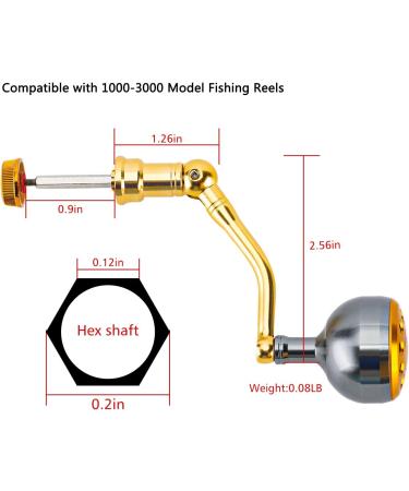 Goture Spinning Reel Handle Replacement with Round Power Knob - Gold Medium - Buy Online on SooperMarket.com