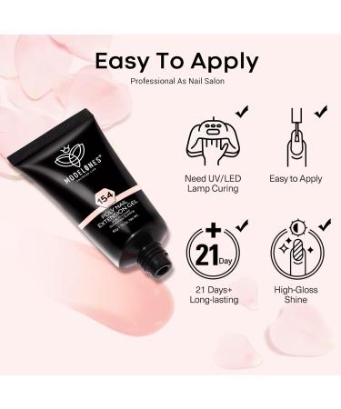 Modelones Poly Nail Gel Builder 50ML - Light Apricot Color | Nail Extension Gel for Thickening & Enhancement | Acrylic Extension Trial Kit for Professional Technicians - Buy Online on SooperMarket.com