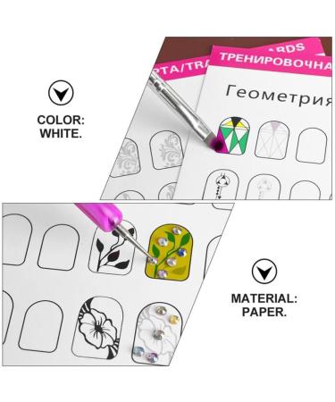 Nail Art Practice Book Beginner Manicure Training Drawing Cards Easy to Clean 12 Sheets - Buy Online on SooperMarket.com