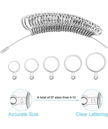 Ring Sizer Measuring Tool Set - 27 PCS Premium Ring Measurement Kit | US Ring Size 0-13 with Half Size | Includes 1 PCS Finger Ring Sizing Measure Gauge by UUBAAR - Buy Online on SooperMarket.com