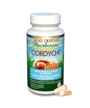 Host Defense Cordychi Reishi & Cordyceps Mushroom Complex Supplement 60 Capsules Immune Booster Support with 55% Polysaccharides & 1000mg Mushroom per Serving - Mushroom Blend Mushroom Supplements Mushroom Complex for Immune System Support 60 count (Pack 