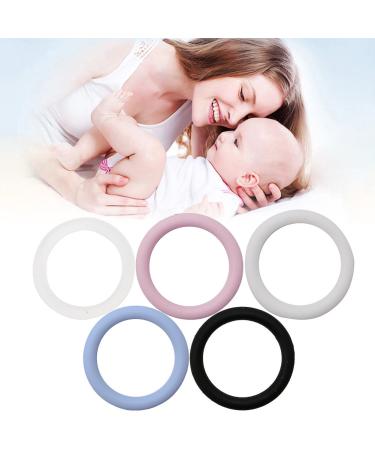 WT-DDJJK Baby Pacifier 5pcs O-Rings Silicone Baby Acifier Dummy Chain Clip Holder Adapt it to MAM