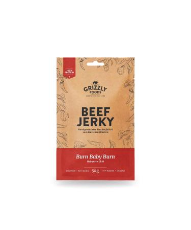 Beef Jerky German beef Dried beef in a set Pack of 5 Burn Baby Burn (5 x 50 g 250 g)