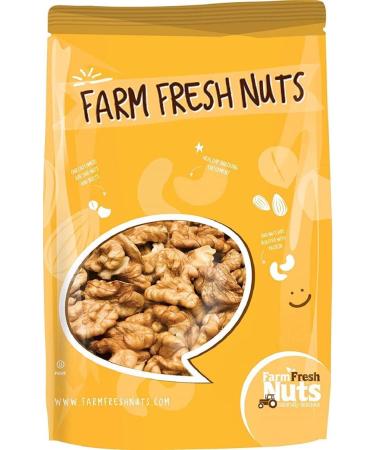 Dry Roasted Unsalted California Walnuts (1 Lb.) - Oven Roasted to Perfection in Small Batches for Added Freshness - Vegan & Keto Friendly - Farm Fresh Nuts Brand 1 Pound (Pack of 1)